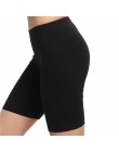 Nueva moda mujer Color sólido alta elasticidad gimnasio activo Venta caliente fregadero media cintura ciclismo pantalones cortos