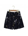 Pantalones cortos sueltos de chifón de estilo bohemio floral para mujer talla grande polka dot shorts verano M30270