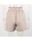 Pantalones cortos elegantes de cintura alta para mujer 2019 verano albaricoque Harajuku bolsillos pantalones cortos de verano Vi