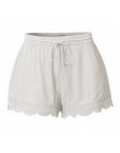 Pantalones cortos de mujer de verano de moda de encaje de talla grande corbatas pantalones cortos de deporte ajustados pantalone