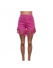 HAOYUAN Camo más pantalones cortos de mezclilla con flecos de cintura alta elásticos para mujer Pantalones cortos de verano