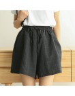 Pantalones cortos de verano para mujer nuevos pantalones de pierna ancha de lino de algodón de mujer Casual de talla grande de e