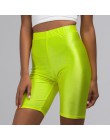 NewAsia de neón de pantalones cortos de las mujeres 2019 nuevo Color sólido elástica de Spandex pantalones cortos de cintura alt