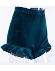 2018 Otoño Invierno corto inferior elegante Mini pantalones cortos ajustados Sexy de encaje de terciopelo para mujer Pantalones 