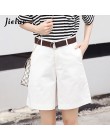 Jielur moda coreana Casual verano Shorts mujer suelta pierna ancha Pantalon mujer Cinturón Verde blanco alta cintura pantalones 