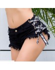2018 Sexy cintura baja vendaje Denim agujero corto Jeans Mini mujeres Skinny Sexy Club de baile con DJ pantalones cortos nuevo b
