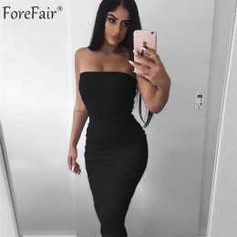 Forefair Sexy vestido largo mujer Verano de 2019 Club de hombro vestido Bodycon vestido de blanco y negro de fiesta rojo tubo ve