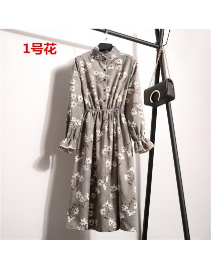 Vestido de otoño para mujer 2019 PANA talla grande vestidos de algodón de manga larga camisa de cerezo Floral túnica de invierno