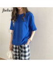 Jielur Tee camisa de 15 Color sólido Camiseta básica mujer Casual o-Cuello Harajuku verano coreano Hipster blanco T camisa S-XL 