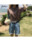 Jielur Tee camisa de 15 Color sólido Camiseta básica mujer Casual o-Cuello Harajuku verano coreano Hipster blanco T camisa S-XL 
