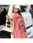 Ulzzang camisetas manga corta Streetwear kawaii dibujos animados imprimir Camiseta estilo coreano Tops Harajuku cerano 2019 casu
