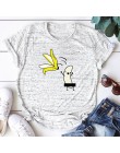 Camiseta divertida Casual de algodón Mujer Desnuda Banana estampado de dibujos animados cuello redondo Camiseta de manga corta M