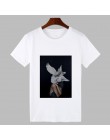 2019 camiseta de Harajuku con estampado de plumas y flores Sexy, camiseta de moda para mujer, camiseta de manga corta con cuello
