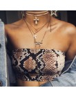 Sexy mujer Boob vestido tubo damas Bandeau elástico sujetador cultivo Tops 2019 fiesta de moda camisa de piel de serpiente impre