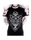 Star Punk Cat Print camiseta moda mujer galaxia manga corta gato estampado negro suelto Punk camisas gótica Casual camiseta muje