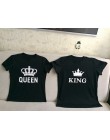 2019 nuevo divertido Rey reina letra impresa negro camisetas OMSJ verano Casual algodón Camisetas manga corta marca suelta parej