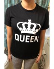2019 nuevo divertido Rey reina letra impresa negro camisetas OMSJ verano Casual algodón Camisetas manga corta marca suelta parej