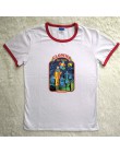 Camiseta de Harajuku de los años 80 de los 90, camisetas suaves de poliéster y LICRA con cuello rojo de gran oferta, llamemos a 