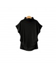 Mujeres Casual verano Camiseta corta manga de murciélago suelta tapas sólido negro gris Camiseta de cuello de tortuga camisa 201