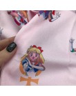 Camisas de manga corta de ragarich Sailor Moon Pink camiseta de Harajuku ropa de mujer 2019 Cosplay Cute camisetas Kawaii
