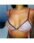 FestivalQueen Sexy diamantes malla recortada camiseta sin mangas mujer verano cubrir Bikini ver a través de diamantes de imitaci