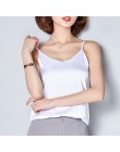 Camisola de seda para mujer 2019 estilo de verano Sexy chaleco sin mangas blanco Delgado Halter camiseta sin mangas