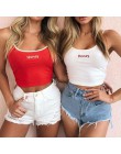 Verano de 2019 las mujeres Top Sexy cariño carta tanque bordado Tops pantalones damas Spaghetti correa elástica camisa chaleco c