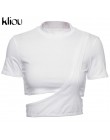 Nueva camiseta Sexy de manga corta con Cuello redondo en blanco y negro para mujer 2018