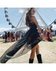 2019 mujeres ver a través de malla Sexy vestidos sin mangas espalda Maxi vestido de moda suelto Club fiesta verano playa cubrir