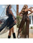 2019 mujeres ver a través de malla Sexy vestidos sin mangas espalda Maxi vestido de moda suelto Club fiesta verano playa cubrir