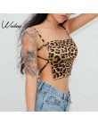 Weekeep Sexy espalda descubierta leopardo camiseta mujer recortada fiesta Clubwear camisetas moda mujer Camisetas de cintura del