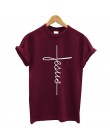 Moda nueva llegada mujeres T camisas de manga corta de verano de Jesús camiseta cruz cristiana de impresión Tops camiseta Plus t