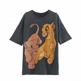 Camiseta de manga corta con cuello redondo para mujer, de dibujos animados para mujer, camiseta de verano, Camiseta de algodón p