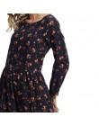 2019 nuevos vestidos de mujer Otoño Invierno Vintage estampado Casual manga larga Retro algodón Maxi túnica Floral talla grande 