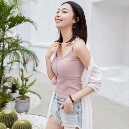 Camiseta sin mangas Sexy Silm verano camisola mujer chaleco sólido algodón Halter Crop Top negro blanco rosa básica Bustier cami