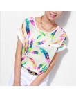 Camiseta femenina de chifón de plumas de mujer camiseta Casual de manga corta suelta XL ropa de mujer Tops de verano de moda par