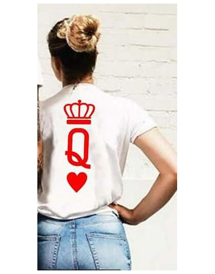 Moda gráfico de tumblr Poker impresión King Queen Heart Streetwear camisetas 2018 verano mujeres hombres manga corta Casual pare