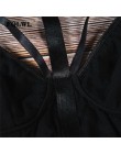FQLWL transparente ceñido al cuerpo malla Bodysuit Sexy Halter cuello negro superior mujer sin espalda vendaje mono mujer verano