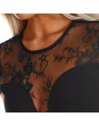 SEBOWEL 2019 negro Sexy encaje Bodysuit mujer de manga corta verano señora Body superior ropa para mujer ceñido al cuerpo Sheer 