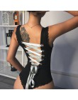 Macheda 2018 nuevo verano negro Sexy mujeres sin mangas espalda descubierta lazo botones de encaje para mujeres trajes de mono n