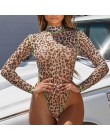 Criptográfico de neón leopardo manga larga Body de cuello alto mono enterito para mujer 2019 mujer otoño Slim Tops del Club de l