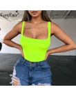 Forefair Neon Sexy Bodysuit mujeres verano cuello cuadrado Bodysuit camisetas de talla grande sin espalda