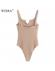 WIXRA Bodysuits básicos Sexy mono clásico de cuerpo sólido mono de verano ajustado mono sin mangas de las mujeres tanque para la