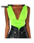 Neon Skinny nuevo verano verde fluorescente Bodysuits Sexy Club ceñido mono sin espalda cuello en V cuerpo mujeres parte gratis 