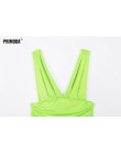 Neon Skinny nuevo verano verde fluorescente Bodysuits Sexy Club ceñido mono sin espalda cuello en V cuerpo mujeres parte gratis 
