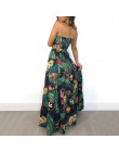 Boho nuevo Sexy conjunto de dos piezas para mujeres Top larga faldas con estampado floral Bandeau vendaje volantes alta cintura 