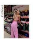 BOOFEENAA Rosa Sexy conjunto de dos piezas Crop Top y Cargo Pants Suits Streetwear chándal mujer ropa de verano conjuntos a jueg