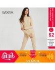 Wixra de punto para mujer conjuntos de suéteres de manga larga de cuello alto + bolsillos pantalones largos sólidos trajes de 2 