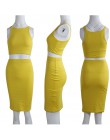 Conjunto de dos piezas de falda y parte superior de la cosecha de anjamoral conjunto de verano de Club amarillo ropa Sexy para m