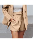 Simplee elegante traje corto de dos piezas para mujer Casual streetwear conjuntos de chaqueta femenina Chic 2019 traje de blazer
